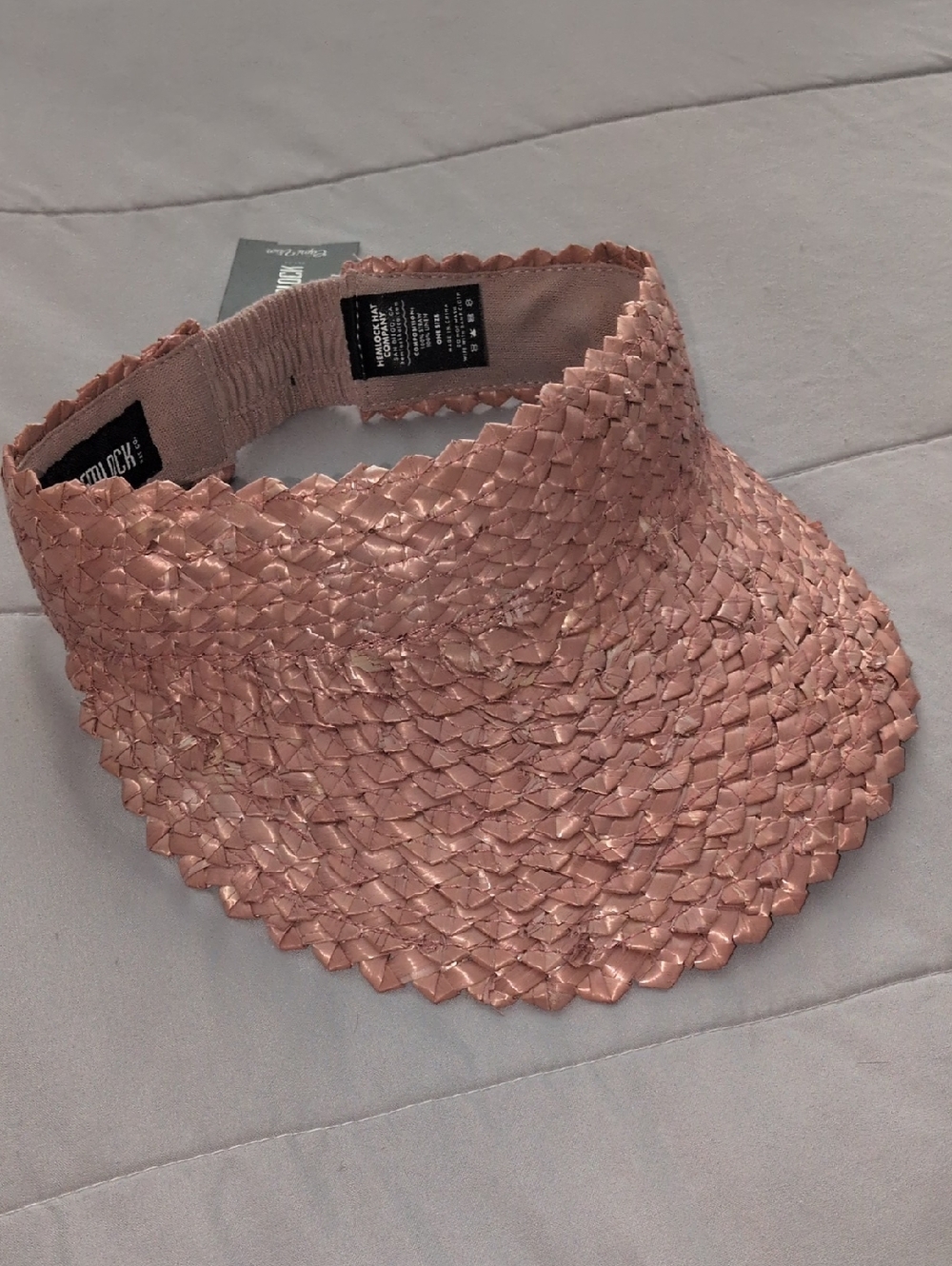 Pink Hemlock Woven Straw Visor NWT